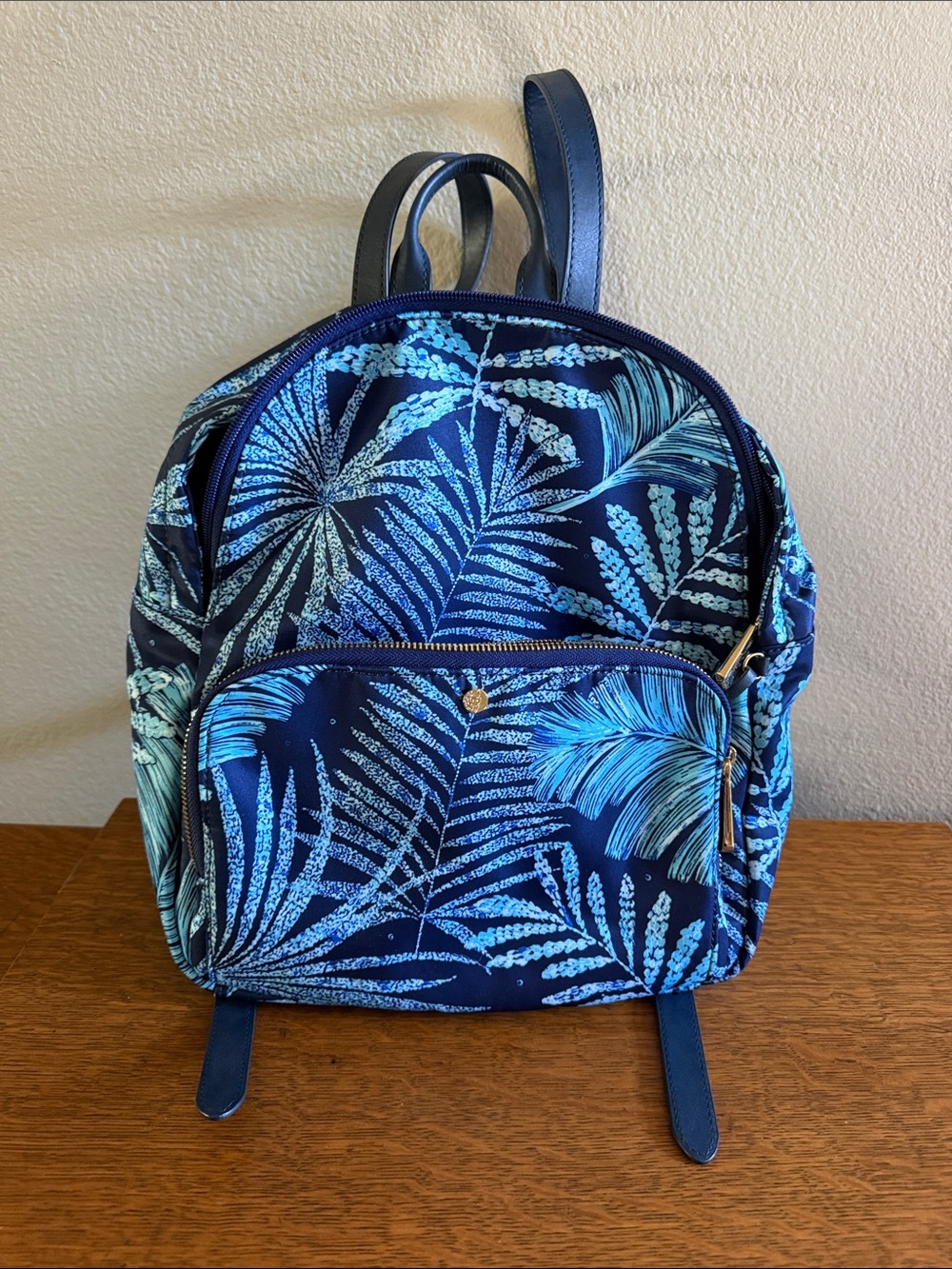 Tommy Bahama Blue Leaf Print Mini Backpack